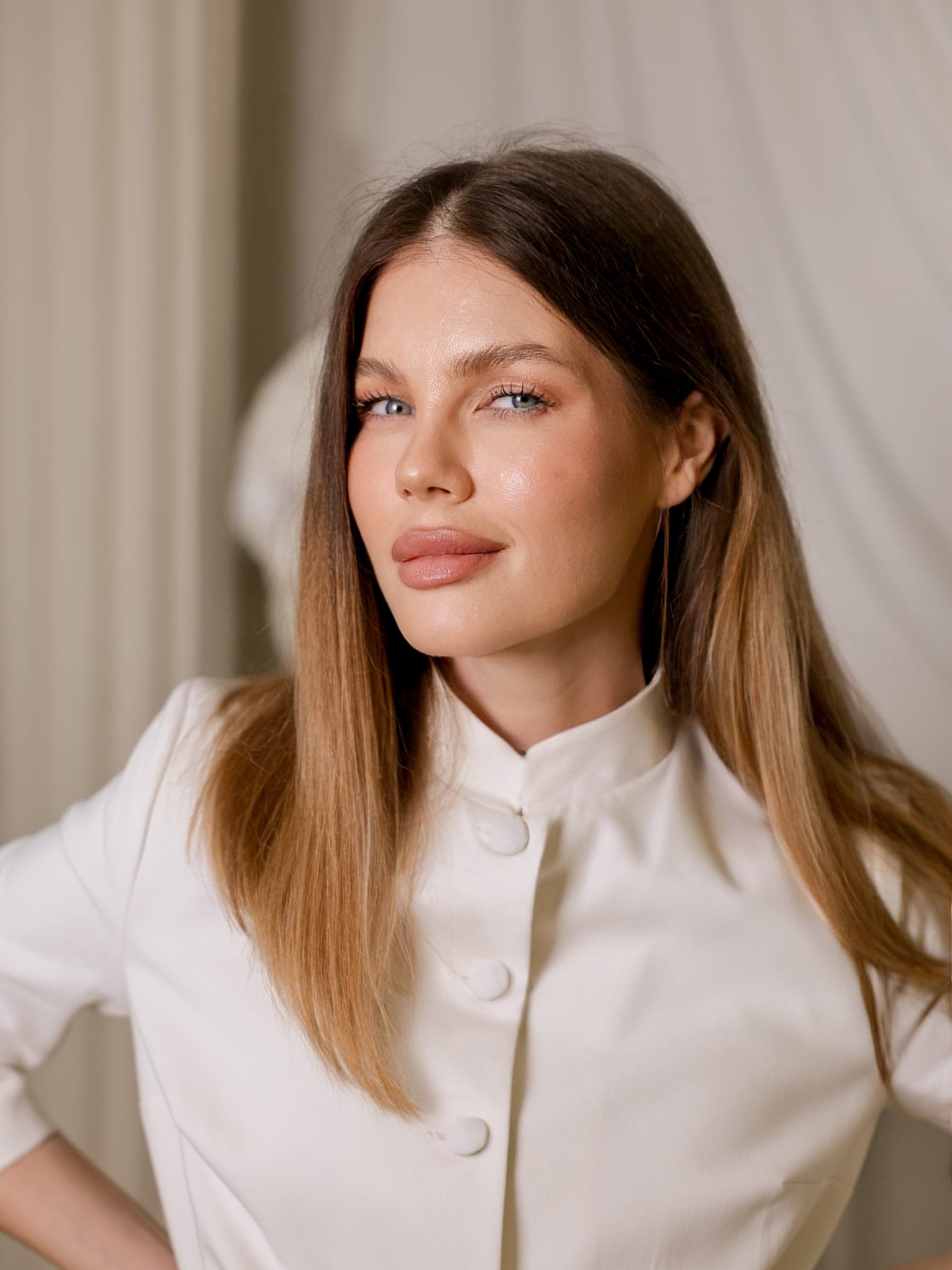 Dr Ekaterina Panteleeva in a white medical jacket